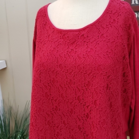 Eddie Bauer fuschia lace front long sleeve Size XXL - Picture 10 of 11